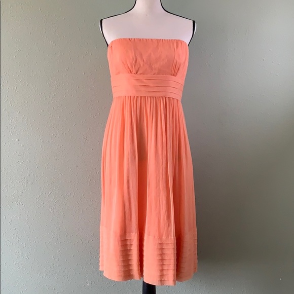 J. Crew silk Juliet dress 12 chiffon peach 97893 - Picture 1 of 8